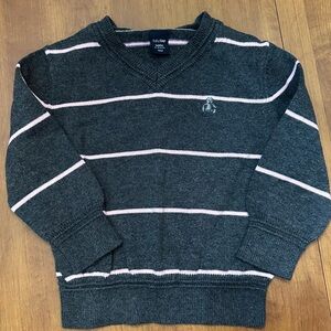 Baby Gap gray with pink stripe sweater 12-18 months
